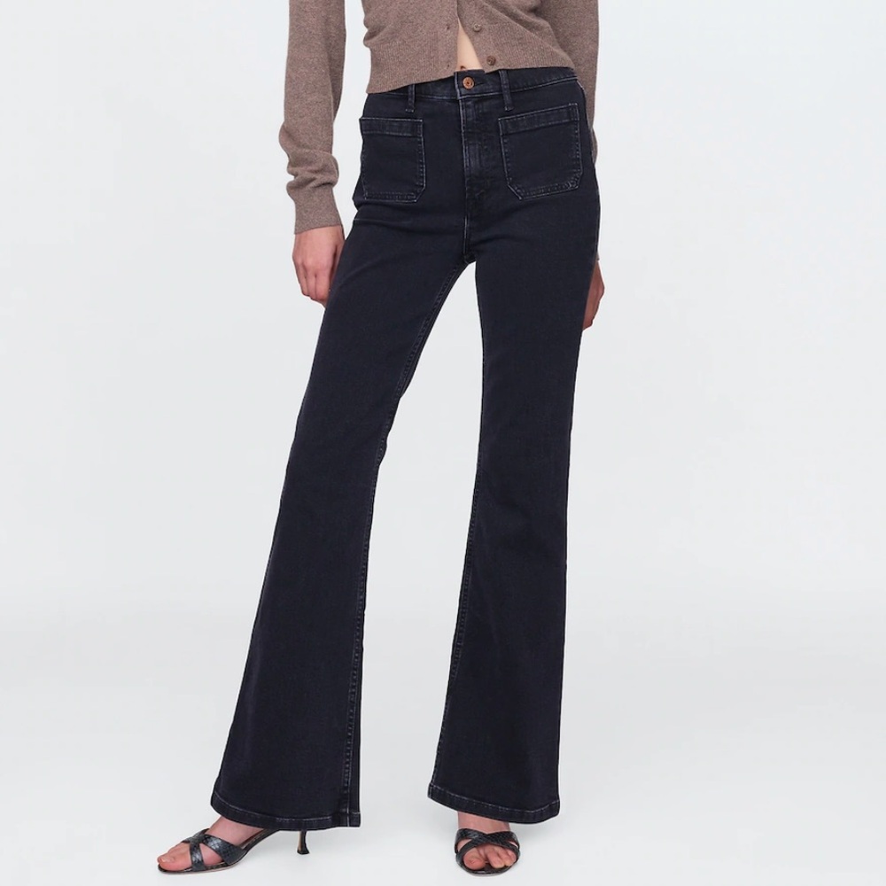 High Rise '70s Flare Jeans Basic Black Size 2 R. Excellent condition.